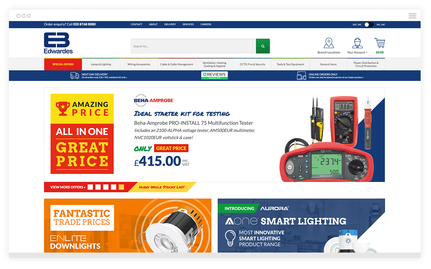Edwardes Bros - Electrical Wholesaler Screenshot